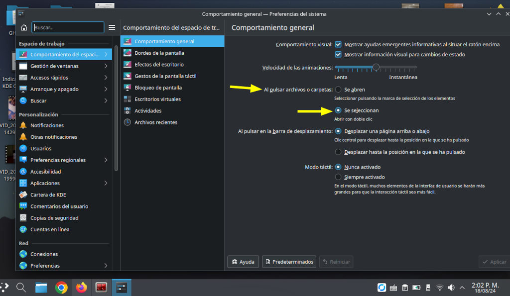 Habilitar el doble clic en el touchpad