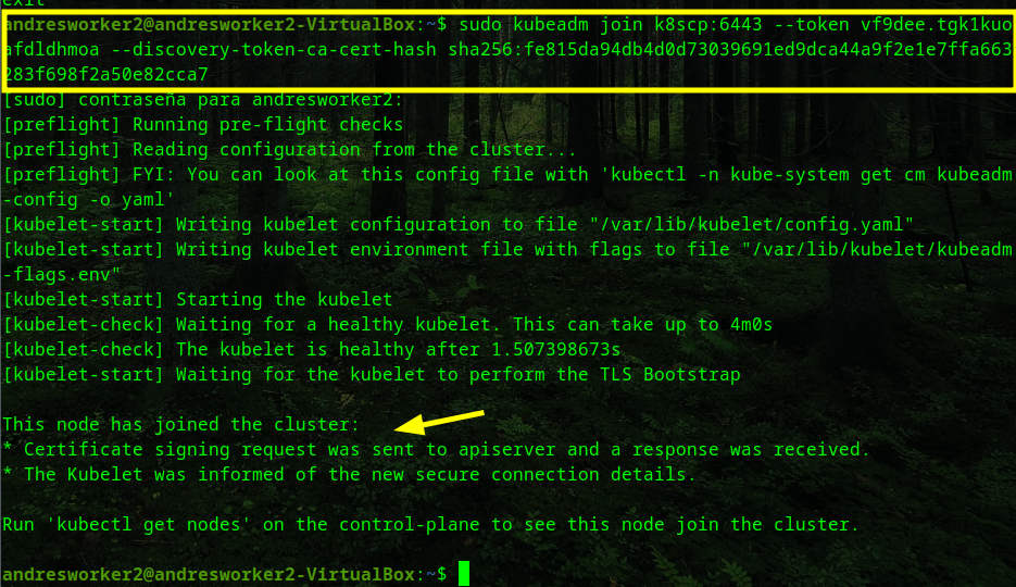 Adicionar un nodo worker dentro de un clúster kubernetes
