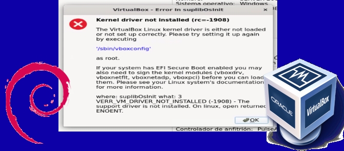 Kernel driver not installed (rc=-1908) The VirtualBox Linux kernel driver is either not loaded or not set up correctly. Please try setting it up againg by executing.