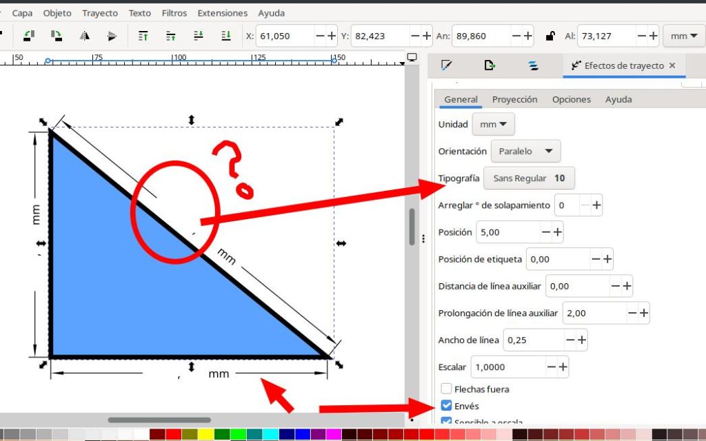 Herramienta para calcular cotas y medidas en Inkscape