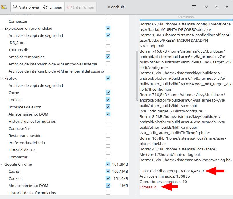 Limpiar caché y disco en Linux